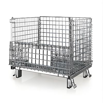 1000x1200mm Metal Steel Storage Welded Wire Mesh Pallet Cage Kontainer Kandang Lipat