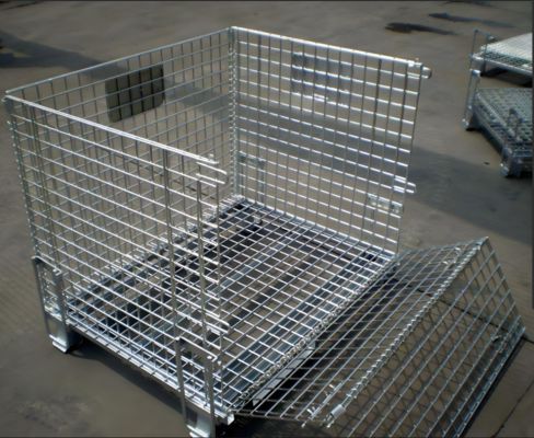 1200x1000x890MM Galvansied Kunci Wire Mesh Storage Cage Dengan Roda