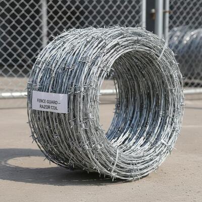 Hot-dipped Galvanized Razor Barbed Wire Coil with Cross Razor Type for Fence in 12-16 Gauge