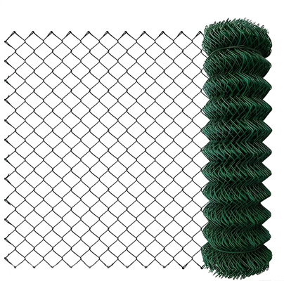 2.0mm Wire High-Strength PVC Coated Chain Link Fence dengan lubang berlian untuk pertanian dan kebun