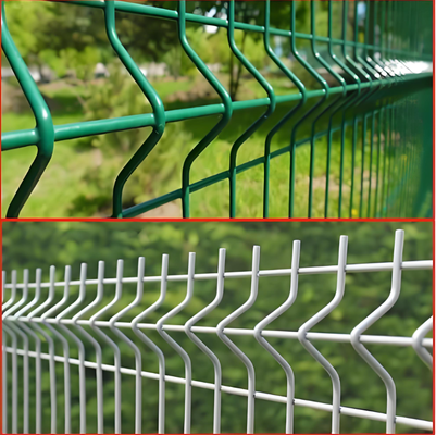 3D melengkung PVC Lapisan V Mesh Metal Pagar Keamanan Untuk Taman