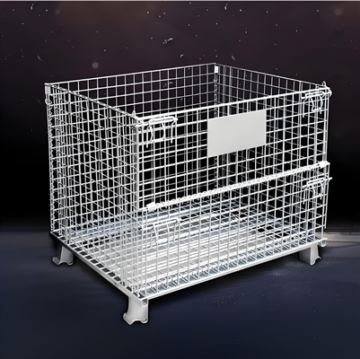 Kandang Penyimpanan Wire Mesh Tugas Berat Kapasitas Beban 1000kg Tumpukan Tinggi Tumpukan 1200x800x1000mm